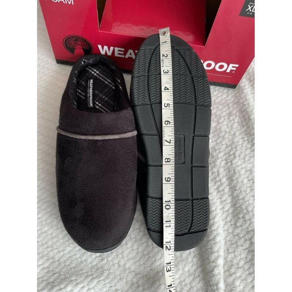 Men’s Size XL 11-12 Weatherproof Vintage Faux Suede Slip On Clog Slippers Black main image 8